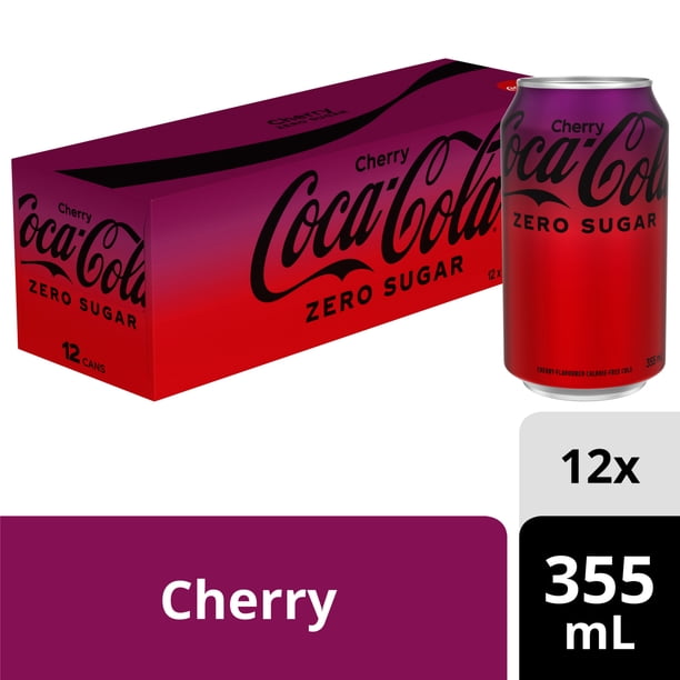 Coca-Cola Cherry Zero Fridge Pack Cans, 355 mL, 12 Pack - Walmart.ca