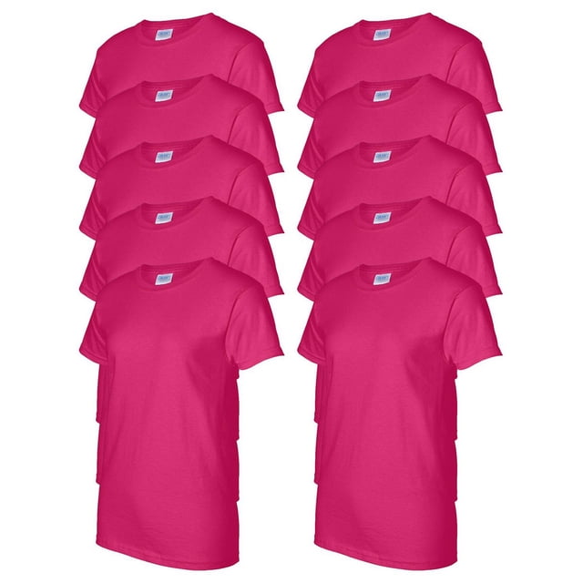 Gildan T-Shirt Sans Coutures Prélavé pour Femmes, Lot de 10