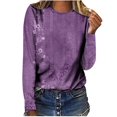thumbnail image 1 of Femmes Manches Longues T-Shirts Col Rond Imprimé Floral Tunique Tops Doux Casual Ample Coupe Blouse, 1 of 3