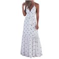 thumbnail image 1 of Yuyuzo Robes de Vacances pour les Femmes Sans Manches Plage Décontractée Boho Pointillée Smoking Longue Robe Fluide Robes de Soleil, 1 of 6