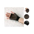 thumbnail image 2 of Unique Bargains 2pcs Fish Net Elastic Short Gloves Fingerless Mittens Black for Ladies, 2 of 5