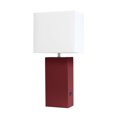 thumbnail image 1 of Elegant Designs Modern Leather Table Lamp with USB and White Fabric Shade, 1 of 7