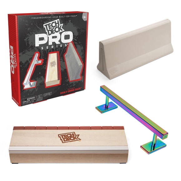 Tech Deck, Pro Series Daily Grind Pack with 3 Obstacles, Built for Pros; Kids Toys for Ages 6 and up (Mini Fingerboard Sold Separately)
