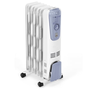 Patiojoy Radiateur Rempli d'Huile 1500 W Thermostat à 7 Ailettes Radiateur d'Appoint Électrique pour Pièce