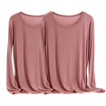thumbnail image 1 of MeetoTime 2 Pcs Hauts à Manches Longues pour Femmes Col Rond Basique T-Shirt Doux Grande Taille T-Shirts Confortables X-6X, 1 of 2