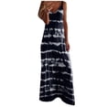 thumbnail image 2 of SMihono Robe Maxi Bohème d'Été pour Femmes Grande Taille Mode Vacances Été Manches Rayures Imprimé Col en V Aguichant Décontractée Longue Robe Maxi Plage Robe d'Été, 2 of 5