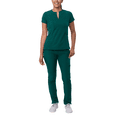 thumbnail image 1 of Adar Addition Go-Higher Scrub Set For Women - Notched V-Neck Scrub Top & Skinny Cargo Scrub Pants, 1 of 7