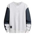 thumbnail image 1 of Ketyyh-chn99 Chandails pour Hommes à Col Rond Chandail de Sport Chandail pour Hommes de Printemps et d'Automne Col Rond Couple Ample Tenue Décontractée Tendance Mode Chandail pour Jeunes Chandail à Enfiler Blanc,4TG, 1 of 3