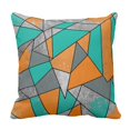thumbnail image 1 of BOSDECO Triangles Modern Rustic Orange Teal Gray Silver Simple Pillowcase Cushion Cover 20x20 inches, 1 of 1