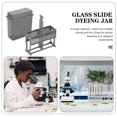 thumbnail image 3 of 1 Set Laboratory Microscope Slides Staining Rack Plastic Slides Staining Jar Storage Slides Rack, 3 of 8