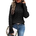 thumbnail image 1 of Women Turtle-Neck Sweaters Cable Knit Long Sleeve Pullover Jumper Tops Fall Winter Casual Solid Sweater, 1 of 6