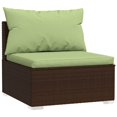 thumbnail image 2 of vidaXL 9 Piece Garden Lounge Set with Cushions Poly Rattan Brown, 2 of 5