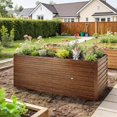 thumbnail image 2 of Outsunny Galvanized Raised Garden Bed, 5' x 3' x 2' Planter Box Dark Brown, 2 of 10