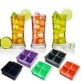 thumbnail image 1 of Bowayaoa 4-Cell Ice Tray with Lid, BPA-Free Silicone Ice Cube Mold, Flexible Non-Stick Ice Box for Freezer, Easy Release Reusable Ice Maker for Beverage, Snack, Kitchen & Party, 1 of 2