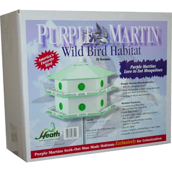 Heath Aluminum Purple Martin 12 Room Bird House