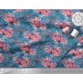 thumbnail image 2 of Soimoi Rayon Fabric Leaves & Tulip Flower Print Fabric by The Yard 56 Inch Wide, 2 of 3