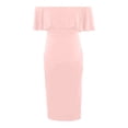 thumbnail image 3 of Tranfacy Women's Sleeveless Maternity Dress Ruffled One Shoulder Knee Length Bodycon Dress for Maternity Outfit, 3 of 3
