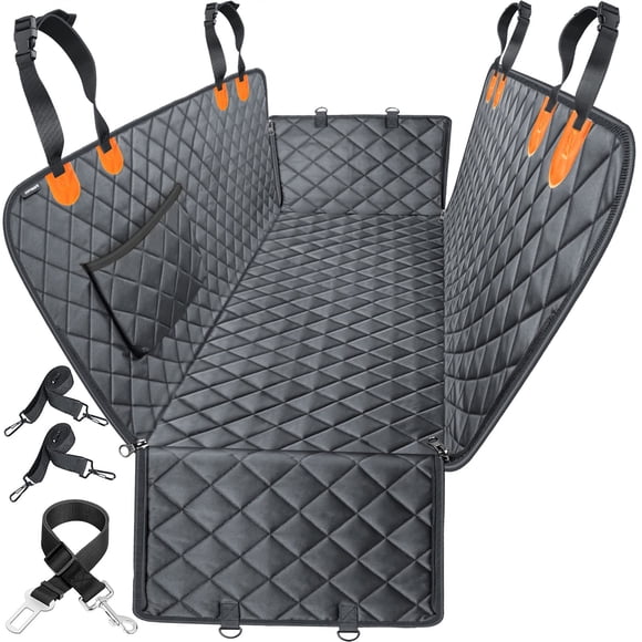 URPOWER Dog Car Seat Cover for Pets 100% Waterproof Seat Cover Hammock 600D Heavy Duty Scratch Proof Nonslip Durable Soft Back Seat Covers for C