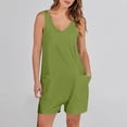 thumbnail image 2 of Timegard Rompers for Women Scoop Neck Shorts Sleeveless Jumpsuit with Pockets Beach Vacation Outfits, 2 of 7