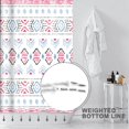 thumbnail image 3 of Extra Long Shower Curtain 84 inch Length, Blue Fuchsia Boho Farmhouse Shower Curtain Set for Bathroom, Water Resistant Polyester Fabric Machine Washable, 3 of 5