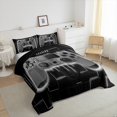 thumbnail image 3 of Grey Gaming Kids Queen Comforter Set - Gamer Comforter Boys Queen Size Bedding Set, Neon Lights Abstract Geometry Design Gamer Room Decor, 3 of 5