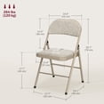 thumbnail image 3 of HOMCOM Metal Folding Chairs with Linen Cushion Foldable Chairs Beige, 3 of 10