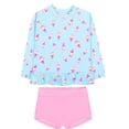 thumbnail image 1 of MIASHUI Girls Swimsuits 2 Piece Rash Guard Sets Long Sleeve Bathing Suits Beachwear,Blue,5-6 Years, 1 of 7