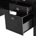 thumbnail image 4 of Patiojoy Wooden Computer Writing Desk Office Study Table with Drawers Black, 4 of 5