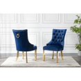 thumbnail image 2 of Double Tufted Navy Blue Velvet Side Chairs with Gold Stainless Steel Legs, 2 of 2