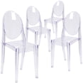 thumbnail image 4 of EMMA + OLIVER 4 Pack Ghost Side Chair in Transparent Crystal Stack Chair - Event & Accent Chair, 4 of 4