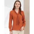 thumbnail image 2 of INSPIRE CHIC Chemise Élégante pour Femme de Travail/bureau à Manches Longues Plissée à Col Noué, 2 of 6