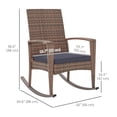 thumbnail image 3 of Outsunny Outdoor PE Rattan Rocking Chair with Cushion Dark Blue, 3 of 10