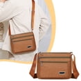 thumbnail image 1 of Premiums Textured Leather Shoulder Crossbody Bag Adjustable Strap Lightweight Spacious Handbag For Travel Work Daily Necessary, 1 of 6