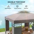 thumbnail image 4 of Outsunny Pavillon à Auvent 10 x 10 Pi, Pavillon Extérieur à Double Toit, Kaki, 4 of 10