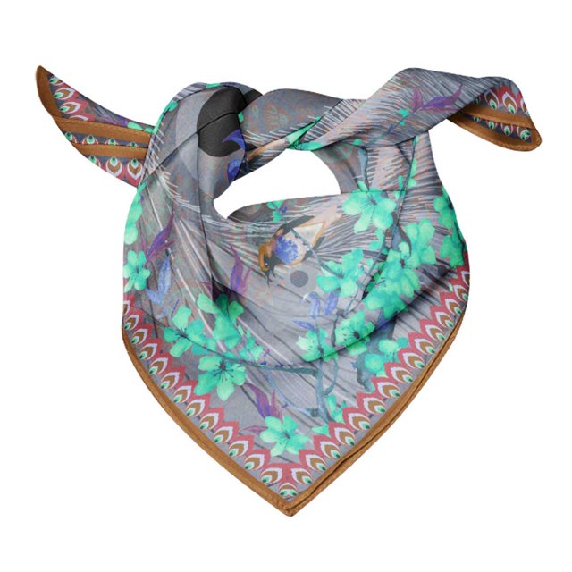 Bimba Womens Rectangular Printed Cotton Voile Scarf Neck Head Wrap-40 x 80 Inches