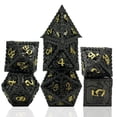 thumbnail image 2 of 7Pcs Polyhedral Dice Irregular Big Set Toys Table Games Numbers Board Games Balck Golden, 2 of 6