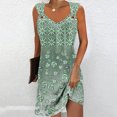 thumbnail image 2 of Penkiiy Robes pour Femmes 2024 Imprimé Marbre Col Rond Décontracté Sans Manches Robe à Bretelles Robe d'Été Babycon Sortie Décontractée Robes de Fête S Vert, 2 of 5