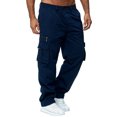 thumbnail image 1 of Faithtur Men Straight Pants Middle Waist Loose Pockets Casual Fall Trousers, 1 of 3