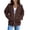 Coffee, variant on SNKSDGM My Items Women Fashion Solid Loose Hooded Zipper Hoodie Long Sleeve Jacket Made in Canada