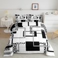 thumbnail image 2 of YST Ensemble de Douillette 7 Pcs à Rayures Léopard pour Garçons Filles, Ensembles de Literie Noir Gris Simple, Lit en Sac Géométrique, Ensembles de Lit Modernes Abstraits Réversibles avec Drap Plat et Drap-Housse, Couvre-Oreillers, 2 of 5