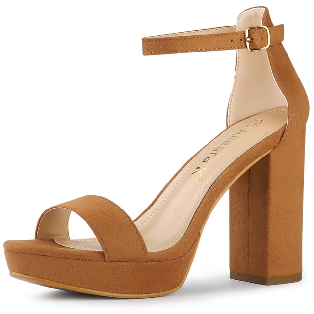 BLISSFUL STEP Women's Open Toe Platform Ankle Strap Chunky Heel Sandals