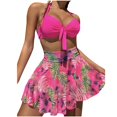 thumbnail image 1 of Birdeem Womens Printed High Waisted Split Swimsuit Three-Piece Swimsuit Set, 1 of 1