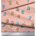 thumbnail image 2 of Soimoi Cotton Poplin Fabric Numbers & Alphabets Text Print Fabric by The Yard 42 Inch Wide, 2 of 3