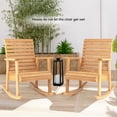 thumbnail image 2 of Costway Patio Wooden Rocking Chair High Back Fir Wood Armchair Natural Garden Yard, 2 of 9