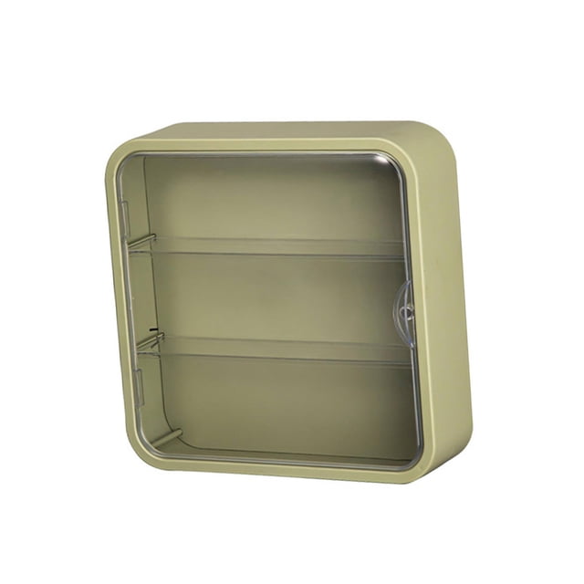 Wall Mount Showcase,Wall Mount Figures Display Cabinet for Collection,Clear Acrylic Display Case for Mini Toy Spice Can,Desktop 3 Layer Storage Box Cabinet Organizer,3 Tier Storage Box Green