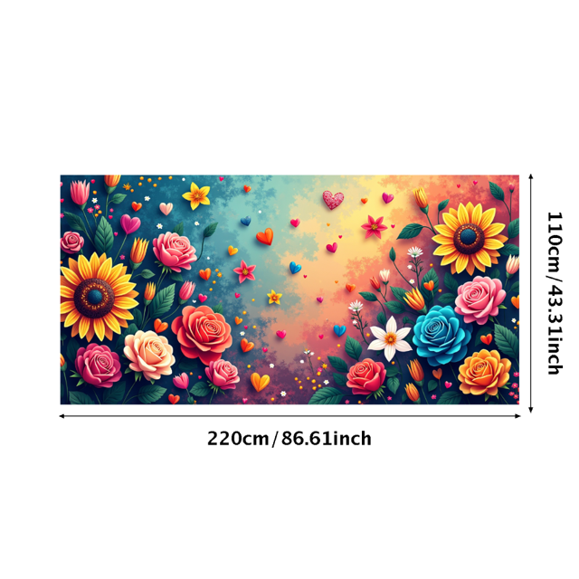 Floral Backdrop Banner Daisies Decoration for Wedding Party Supplies Event Background Photography Spring Summer Decor Celebration