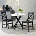 thumbnail image 2 of HOMCOM Chaises de Salle à Manger en Bois Style Ferme Moderne, Noir (Ensemble de 2), 2 of 10