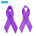 thumbnail image 3 of Unique Bargains Ribbon Pins, 200Pcs Purple Awareness Ribbon Satin with Safety Pins, 3 of 7