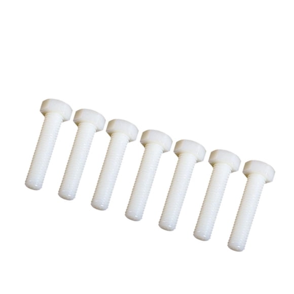 jinwen 50pcs Hex Head Cap Nylon Plastic Hexagonal Screws/Bolts Thread Right Hand M5 M5 x 25mm