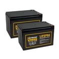 thumbnail image 1 of NERMAK 2 Pack 12V 12Ah LiFePO4 Deep Cycle Battery, 2000+ Cycles Lithium Iron Phosphate Rechargeable Battery for Solar Power,UPS,Lighting, Power Wheels, Fi, 1 of 8